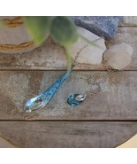 Blue Pendulum Fairy Wing Swarovski Crystal Pendulum 40mm with Hand Paint... - $72.71 CAD