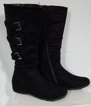 Wanted Sadler Women&#39;s Suede Knee-High Zip Boots Black Size 8.5 M - £29.13 GBP