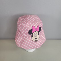 Minnie Mouse Bucket Hat Girls OSFM Pink Polka Dot Light Weight - £8.48 GBP