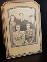 Antique 1950&#39;s PHOTOGRAPH The Kaisi Family Portrait Photo in Decorative ... - £5.16 GBP