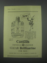 1954 Cussons Imperial Leather Clear Brilliantine Ad - New! - £14.72 GBP
