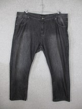 PD &amp; C Men&#39;s Jeans Slim Straight Black Gray Size 44 x 32 Hemmed 30 Paper Denim - £14.92 GBP