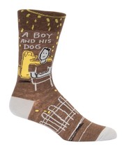 Mens Crew Socks - A Boy and His Dog - Size 7-12 - £10.97 GBP
