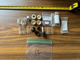 Lot of Lab Screw Glass Hose Stopper Cap Equipment test items Caps Tubes ... - $19.98