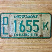 1980 United States Illinois Land of Lincoln Dealer License Plate DL 1655 K - $16.82