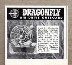 1960 Print Ad Dragonfly Air-Drive Outboard Motors Kansas City,MO - $9.28