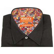 Men Premium Quality Soft Linen Sports Shirt By INSERCH Short Sleeves SS717 Black image 4