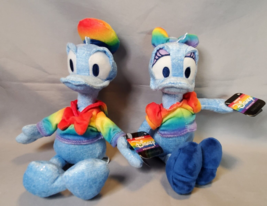 Disney Donald &amp; Daisy Duck Plush Doll Rainbow Collection  9” Pride Soft ... - $24.70