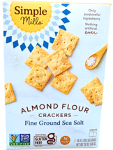 Simple Mills Almond Flour Fine Ground Sea Salt Crackers 2x10 Ounce Box E... - $20.82
