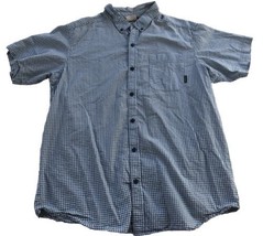Columbia Sportswear Button Up Adult Mens L Checkered Plaid Blue - £13.80 GBP