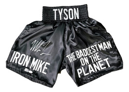 Mike Tyson Signé Personnalisé Noir Baddest Homme Boxe Shorts JSA ITP - £182.67 GBP