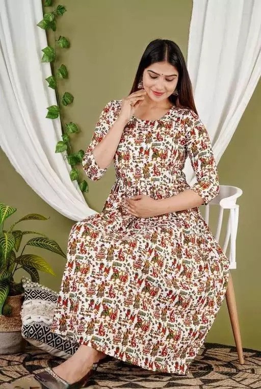 Attractive Pregnant / Maternity Women Kurti Gown Suit Easy baby Feeding ... - $38.09