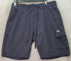 Reef Swim Board Shorts Men&#39;s Size 32 Black Pockets Flat Front Drawstring... - $20.26
