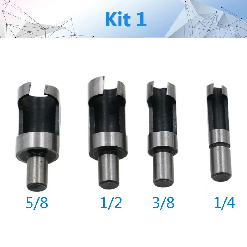 8Pcs   Cutter Drill Cutting Tool Drill Bit Set Straight And Tapered Taper 5/8&quot; 1 - $226.59