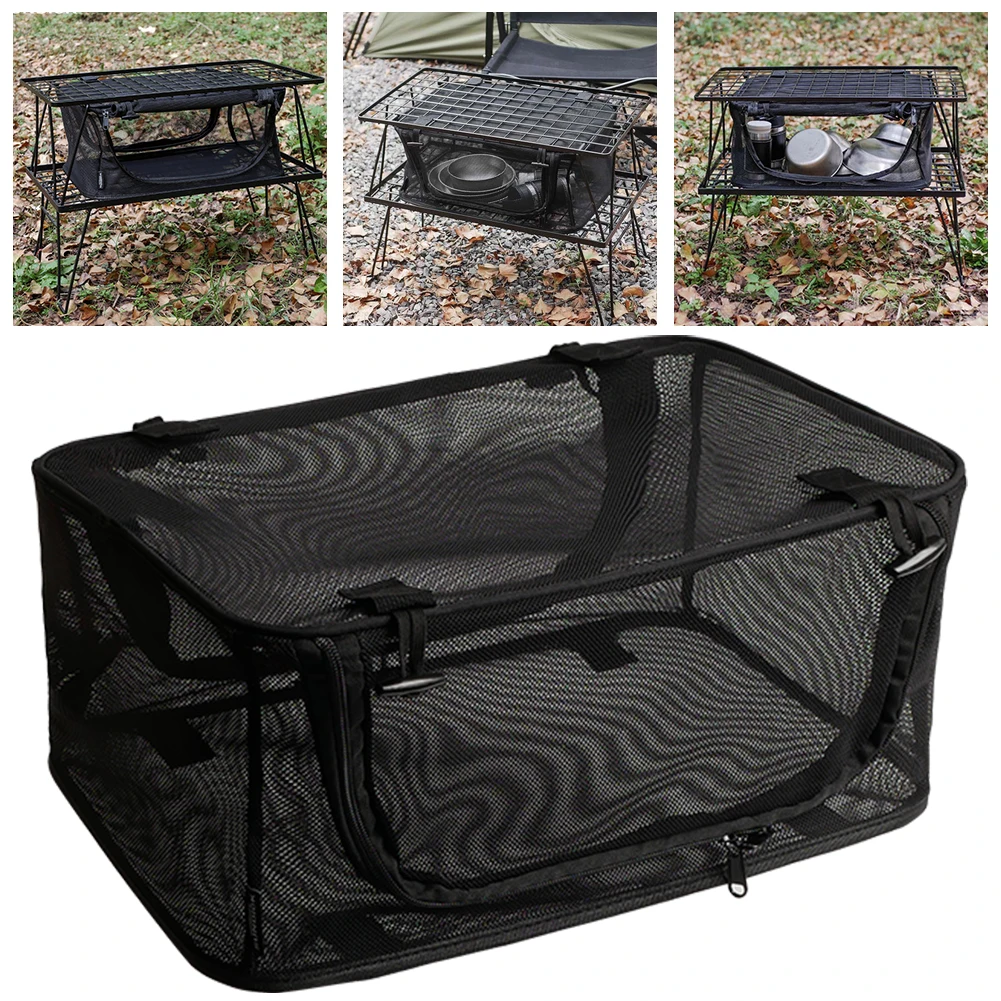 Picnic Mesh Organizer Bag Multi Purpose Foldable Mesh Basket Organizer P... - $612.23 MXN