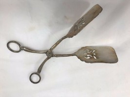 Vintage Sheffield Silver Plate Salad Servers Tongs - £9.34 GBP