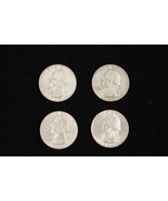 4 US Quarters Coins 1964 90 Percent Silver Readable Dates Philadelphia #19 - $34.03