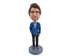 Custom Bobblehead Fashionable man a party suit with one hand inside pocket - Car - £71.31 GBP