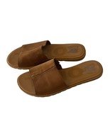 Sorel Ella II Block Slide Tan Suede &amp; Smooth Leather Sandals Women&#39;s Size 8 - £38.65 GBP