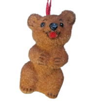 Wagner Flocked Sitting Bear Ornament Kunstlerschutz West Germany Handwork 2.5&quot; - £23.49 GBP