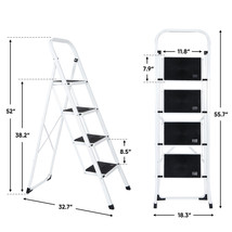 4 Step Ladder Lightweight Folding Step Stool Convenient Handgrip Sturdy ... - £69.21 GBP