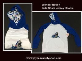 Wonder Nation Kid&#39;s Shark Jersey Hoodie Sz L (10-12) NEW - $11.99