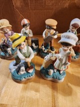 6 Vintage figurines Little Girls &amp; Boys with Pets 5 inches tall made in Taiwan  - £71.17 GBP