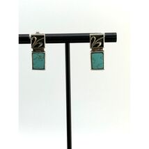 Beautiful Sterling Silver Geometric Blue Howlite Dangle Earrings - $39.85