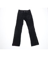 Vtg 90s Lip Service Women 32 Velvet Goth Grunge Flared Wide Leg Pants Bl... - $300.24 CAD