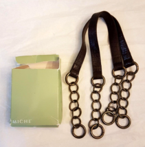 Miche Purse Replacement Handles Brown Mock Croc Brass Chains Carabiner Clips - £13.96 GBP