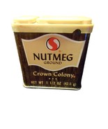 Vintage Safeway Crown Colony Ground Nutmeg Spice Tin Estate Find - $368.20 MXN