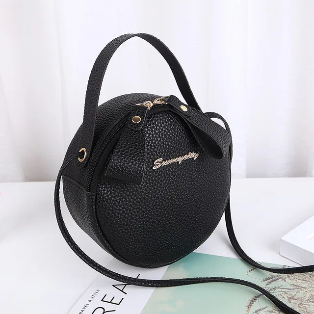 New Fashion Women Bag Simple Circular Messenger Bag Female Mini Round Ha... - $18.88