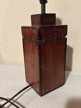 New rustic Wood lamp base wit barb wire accents image 5