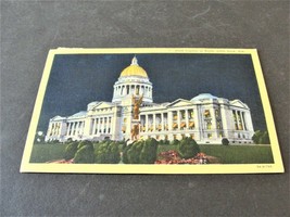 State Capital at Night - Little Rock, Arkansas - Linen 1947 Postmarked Postcard. - £9.80 GBP
