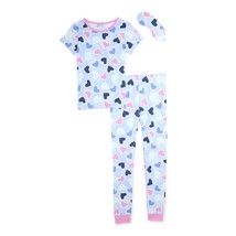 Cozy Jams Girls Tight Fit Top and Pants Pajamas with Eye Mask - Size 8 - £11.79 GBP