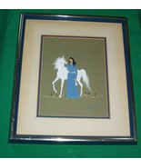 NA NATIVE INDIAN CHEROKEE ARTIST PAINTING HORSE PRINCESS BRIDE BARBARA M... - £382.96 GBP