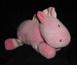 Baby Ganz Pink Floppy Pony Horse Stripe Legs Sewn Eyes Stuffed Animal Plush Toy - £19.03 GBP