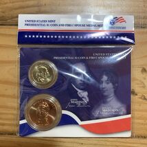2007 US Mint Presidential $1 Coin 1st Spouse Medal Set James &amp; Dolley Ma... - $19.80