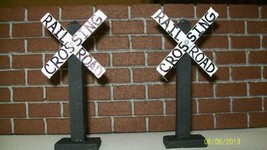 RAILROAD CROSSING TRAIN SIGNS - Set of 2 | Miniature Party &amp; Model Railroad - $15.95