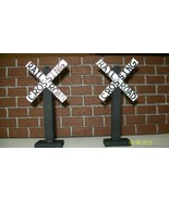 RAILROAD CROSSING TRAIN SIGNS - Set of 2 | Miniature Party &amp; Model Railroad - $15.95