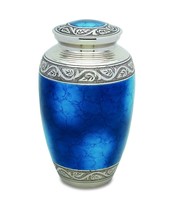 Mystic Blue 210 Cubic Inches Large/Adult Funeral Cremation Urn for Ashes - £143.87 GBP