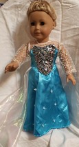 Frozen Queen Elsa Dress Long Flowing train for 18 &quot; dolls American Girl Fun - $14.84