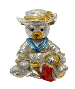 Rare Vintage Ceramic Metallic Painted Teddy Bear with Doll Bank with Sto... - £22.23 GBP