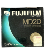 Fujifilm Floppy Disk MD2D Vintage 10-Pack 5.25&quot; Double Sided Density Sea... - £18.88 GBP