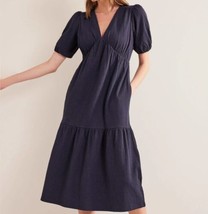 Boden Jersey Seersucker Midi Dress 12P  Sleeve Pocket Beach Coastal Prep... - $32.99