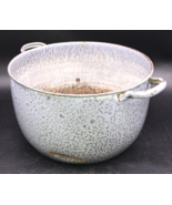 Large Gray Marble Enamel Graniteware Splatter Camping Stock Pot Farmhous... - $21.49