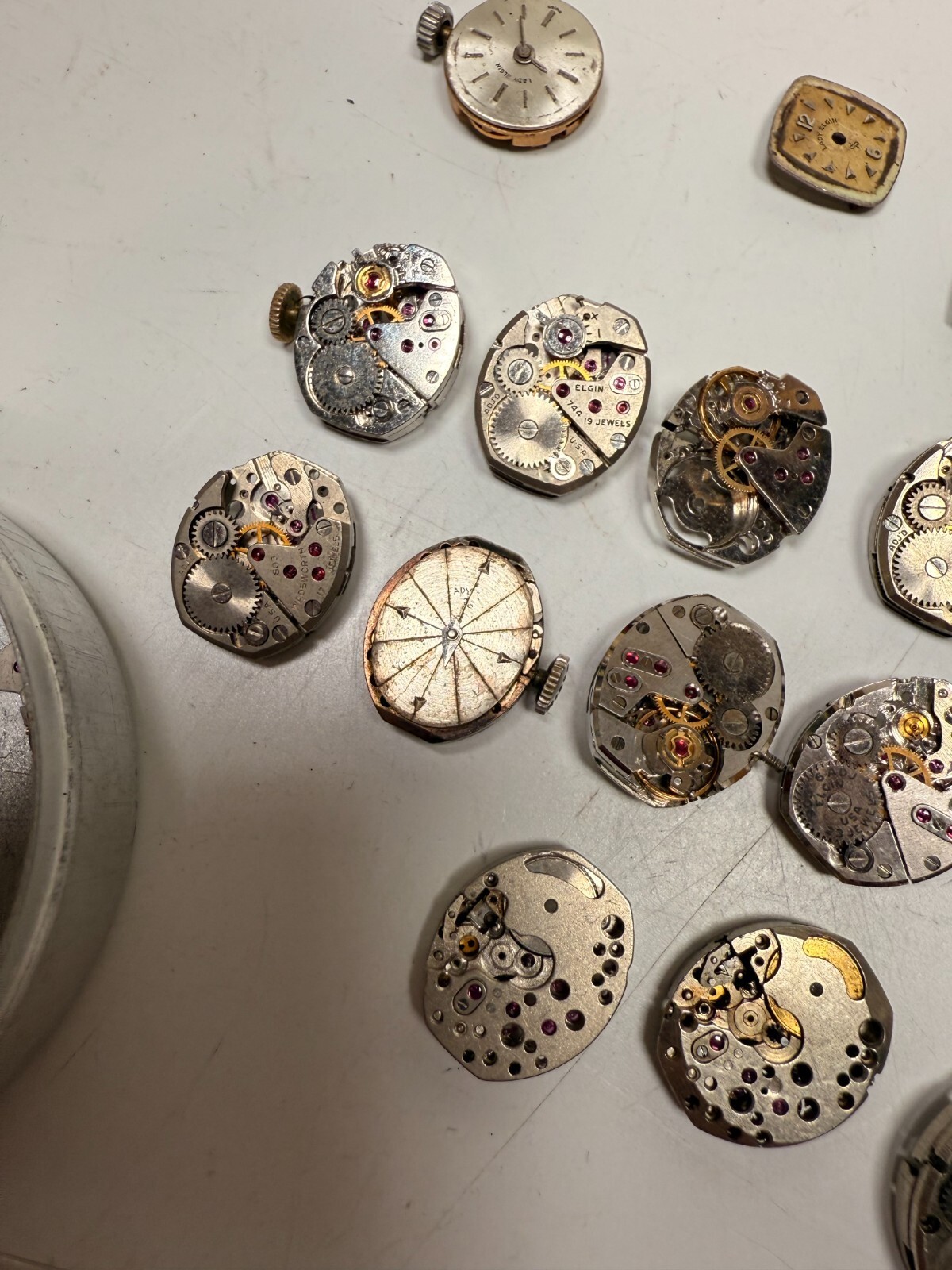 Vintage 1960's 50's Elgin Bulova Ladies Watch Movement PARTS LOT Dial 702 744 Item image 5