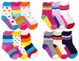 Jefferies Socks Girls Rainbow Stripe Fashion Novelty Cotton Crew Ankle 6... - $16.99