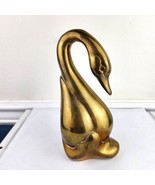 Vintage Decorative Crafts Korea Heavy Brass Swan Figure - $24.75