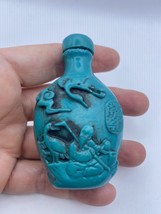 Vintage Dragon Parfum Snuff Bouteille Bleu Sculpté de Résine - $63.99